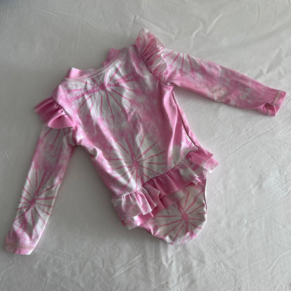 Cotton on Swimwear Baby Age 0 Pink and White Tie-dye Spiral