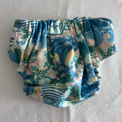 Baby Beehinds Swim Nappy Baby Age 00 Blue and Teal Surf/beach Print