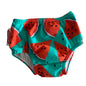 Huggies Age 0 reusable swim nappy in teal, red, white with watermelon slices print — new condition.
