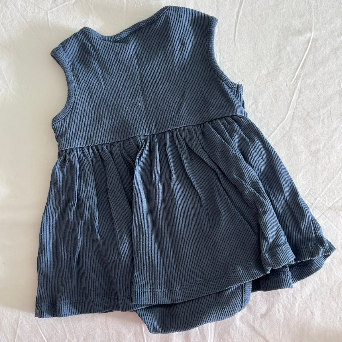 Cotton Bodysuit Dress Anko Baby Age 00 Blue Ribbed Texture