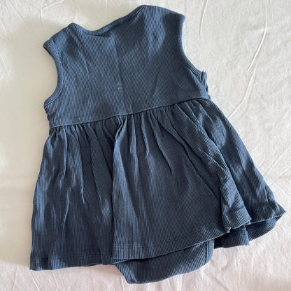 Cotton Bodysuit Dress Anko Baby Age 00 Blue Ribbed Texture