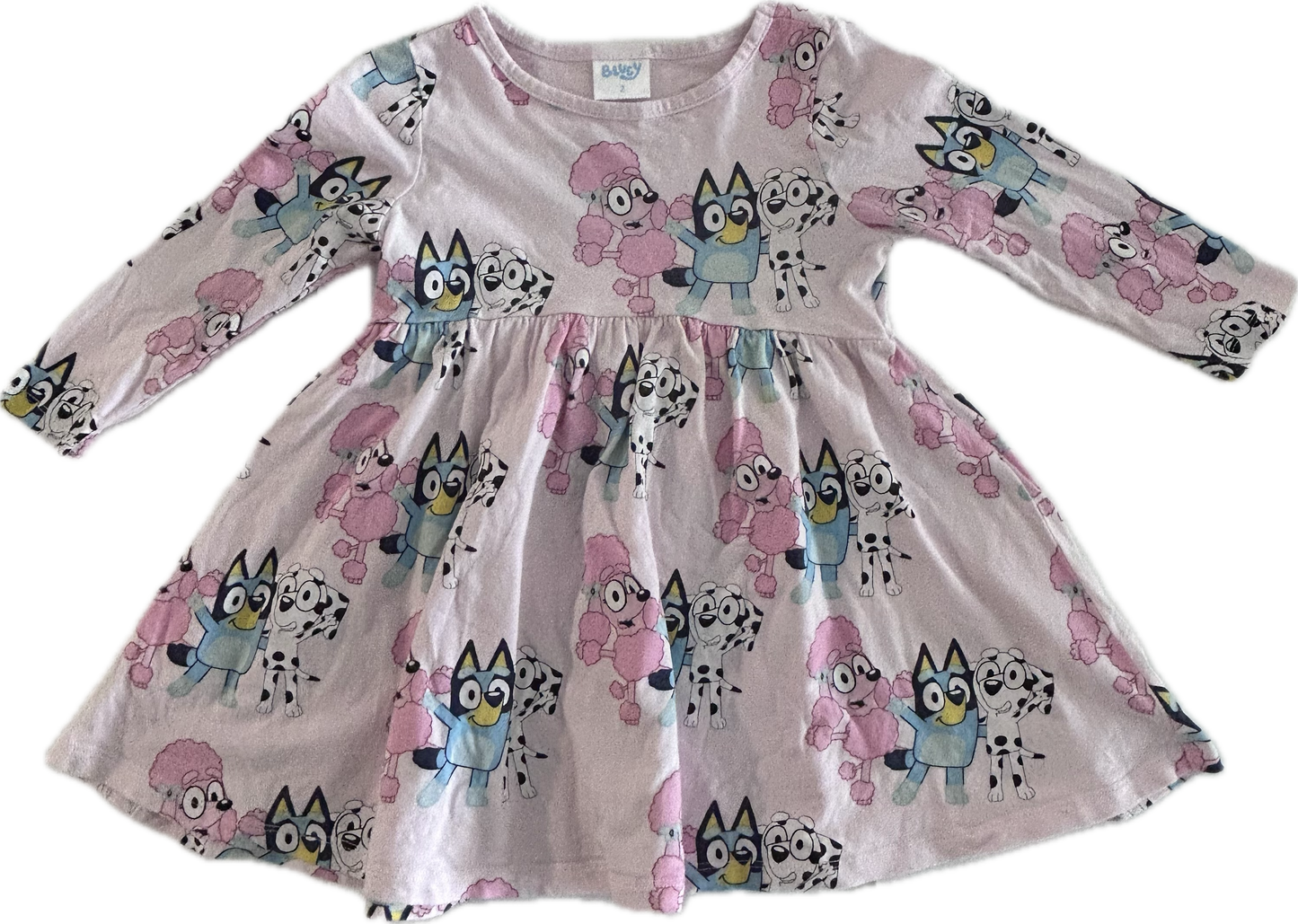 Bluey Long Sleeved Dress Toddler Age 2 Pink