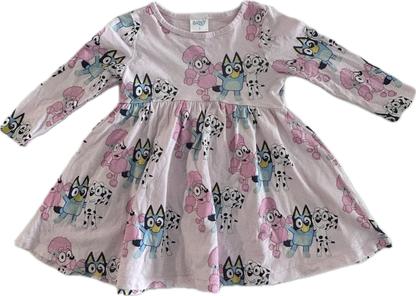 Bluey Long Sleeved Dress Toddler Age 2 Pink