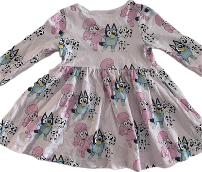 Bluey Long Sleeved Dress Toddler Age 2 Pink